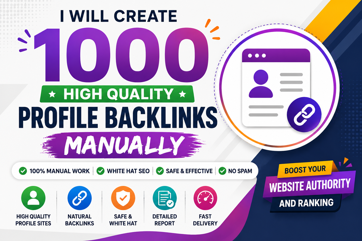 I Will Build Manual High Quality Profile Backlinks fo...