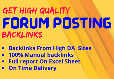 I will provied 50+ Forum posting backlinks for your W...