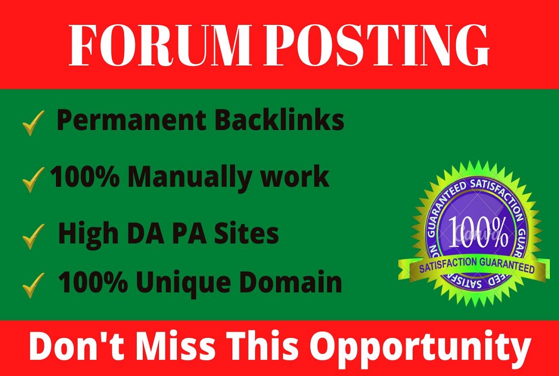 I will do 90 top quality Forum Posting Backlinks on h...
