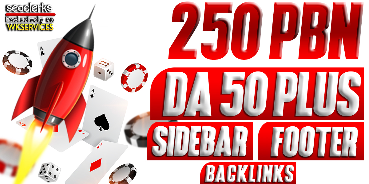 250 Permanent Sidebar-Footer PBN Backlinks - DA 50+ D...