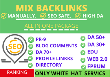 I will provide 70 high authority, best mix backlinks...