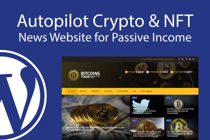 Premium autopilot bitcoin and NFT crypto news site fo...