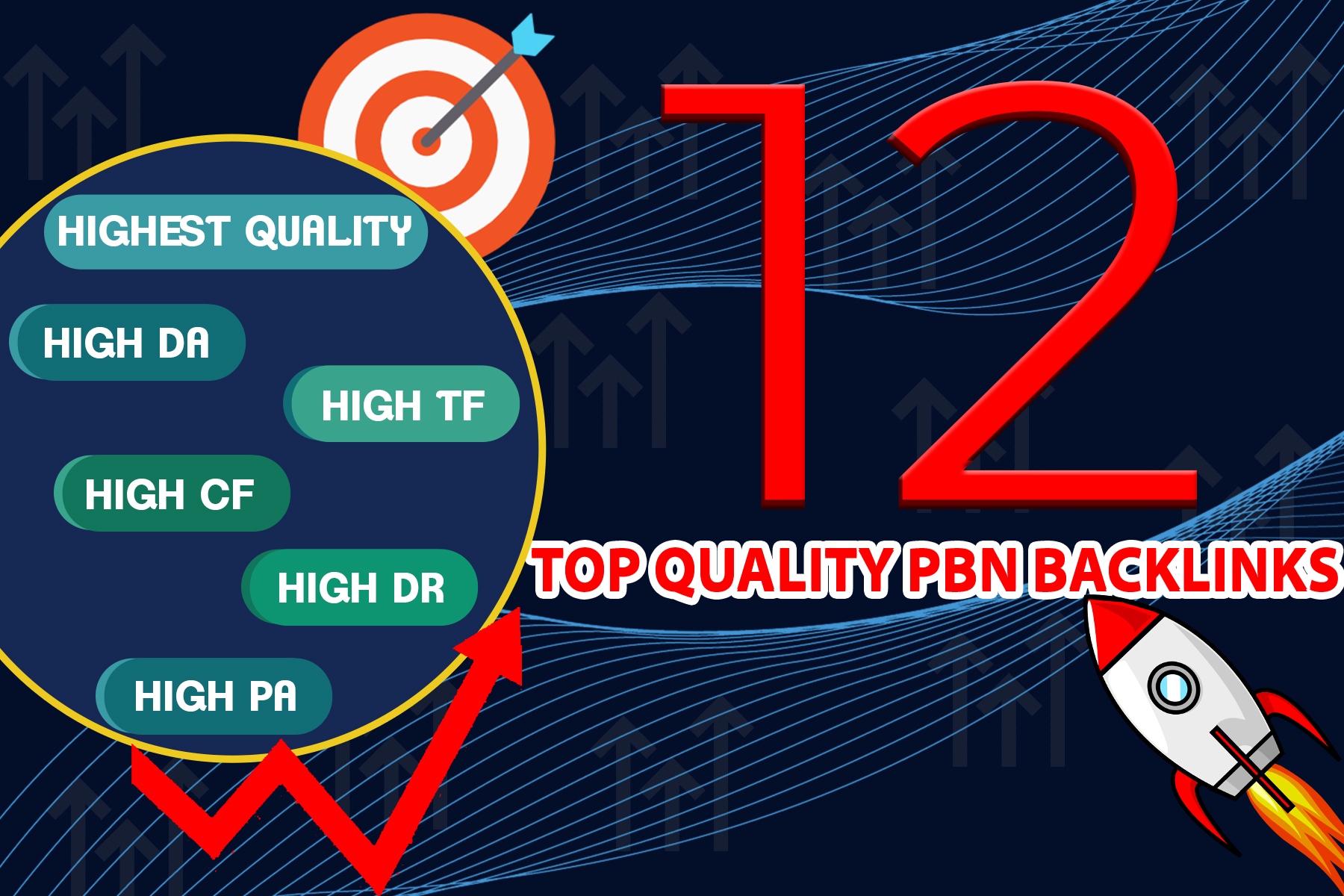Get 12 High Quality TF CF DA PA PBN Backlinks for 5