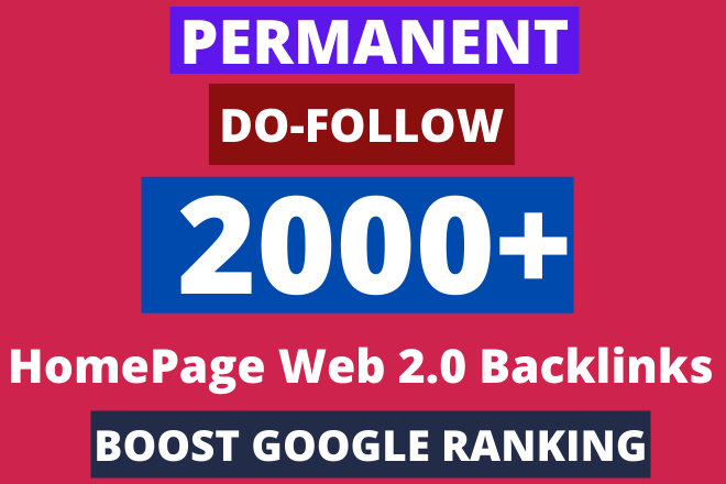 2000+ homepage authority web 2.0 backlinks for Google...