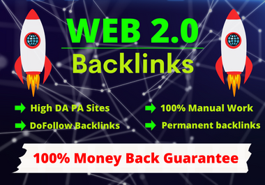 50 unique Web 2.0 backlinks with article on high DA P...