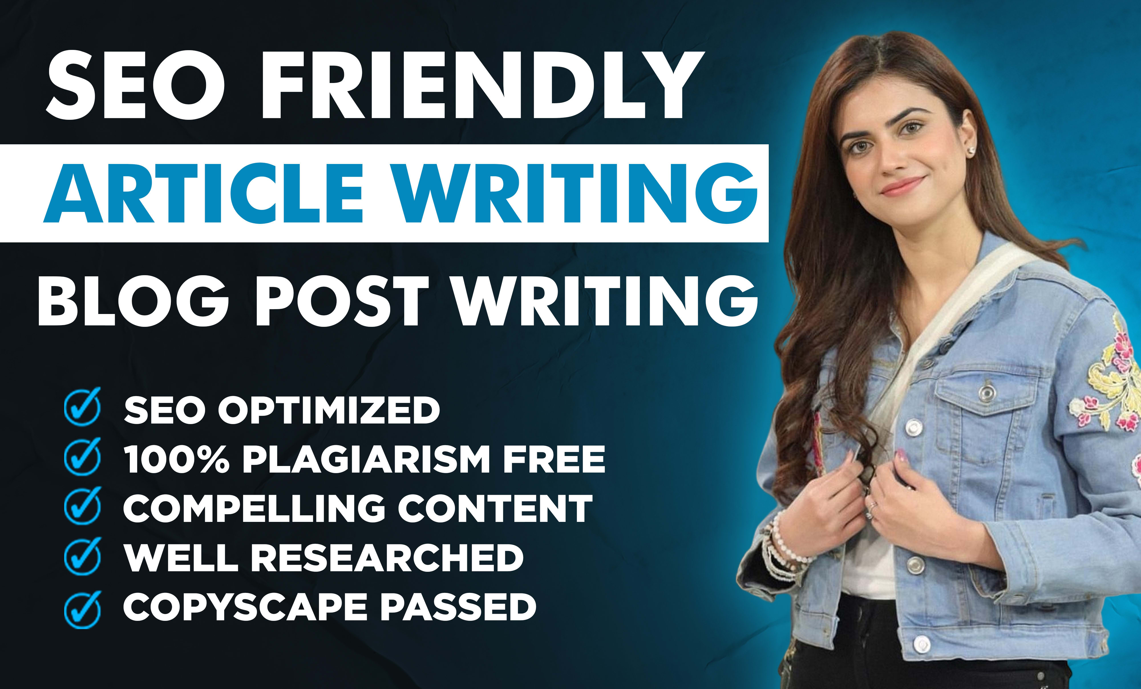 I will do SEO article writing, website content or bl...