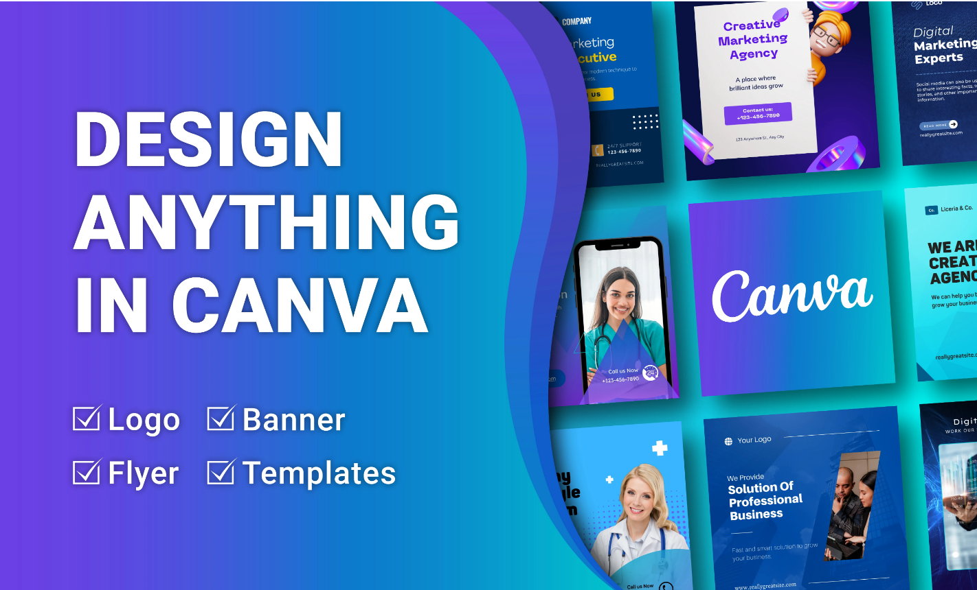 I will create social media posts, logo, flyers or a...