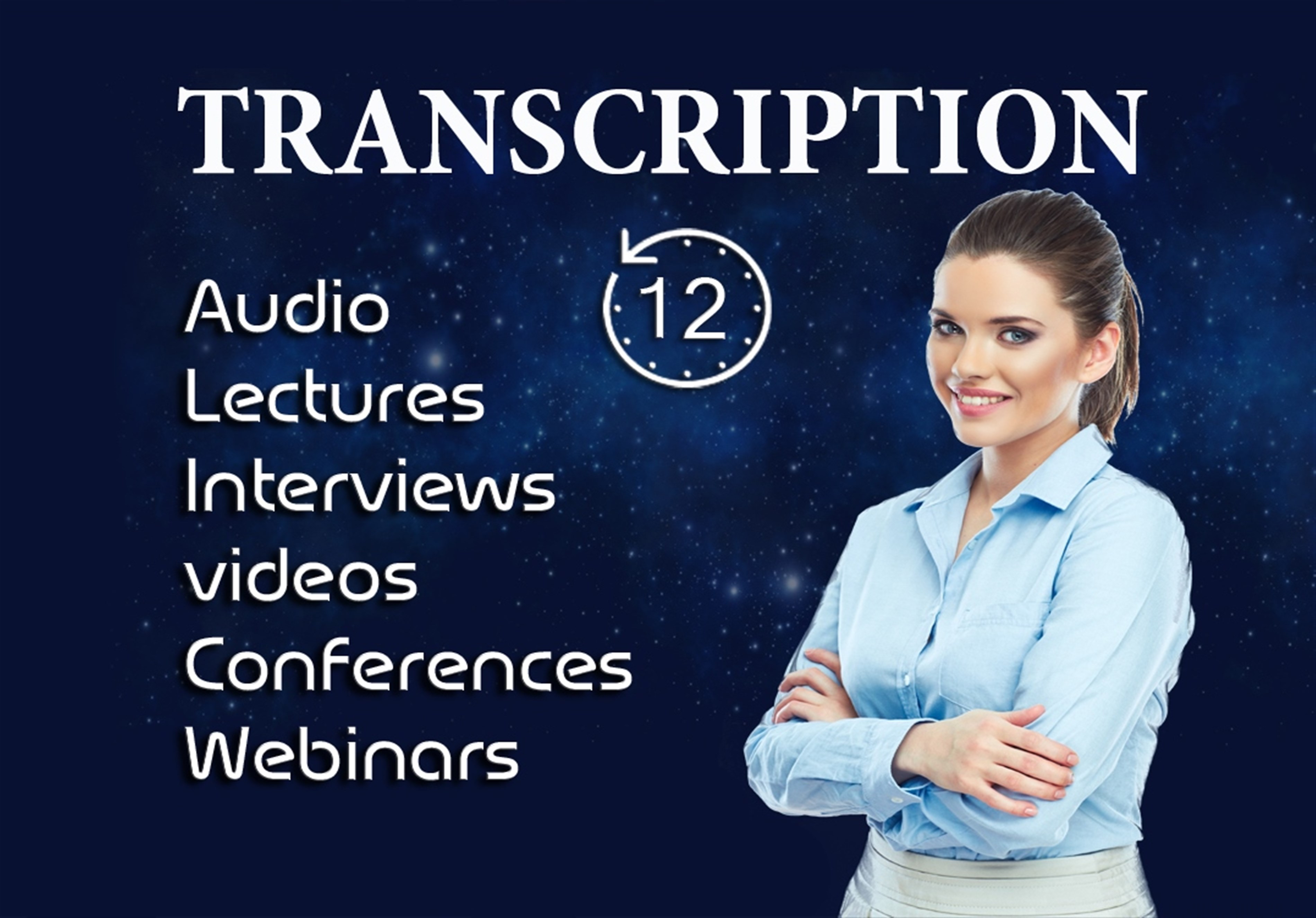 HIGH QUALITY TRANSCRIPTION for your Audio or Video up...