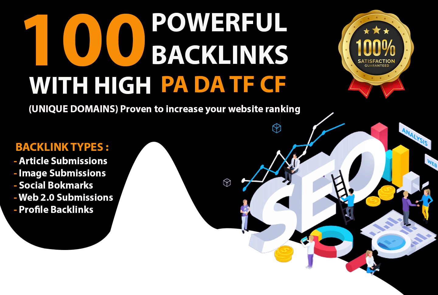 100+ Manually created whitehat backlinks with high DA PA to Boost websites on google rank just