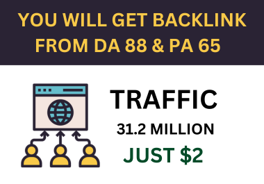 You Will Get Dofollow Backlink From DA 88 & PA 65...