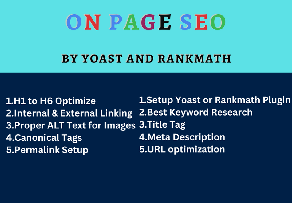 I will do On-Page SEO by rank math or Yoast for WordP...