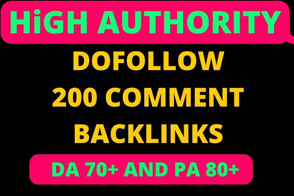 I will do 200 Dofollow Blog comment SEO Backlinks wit...