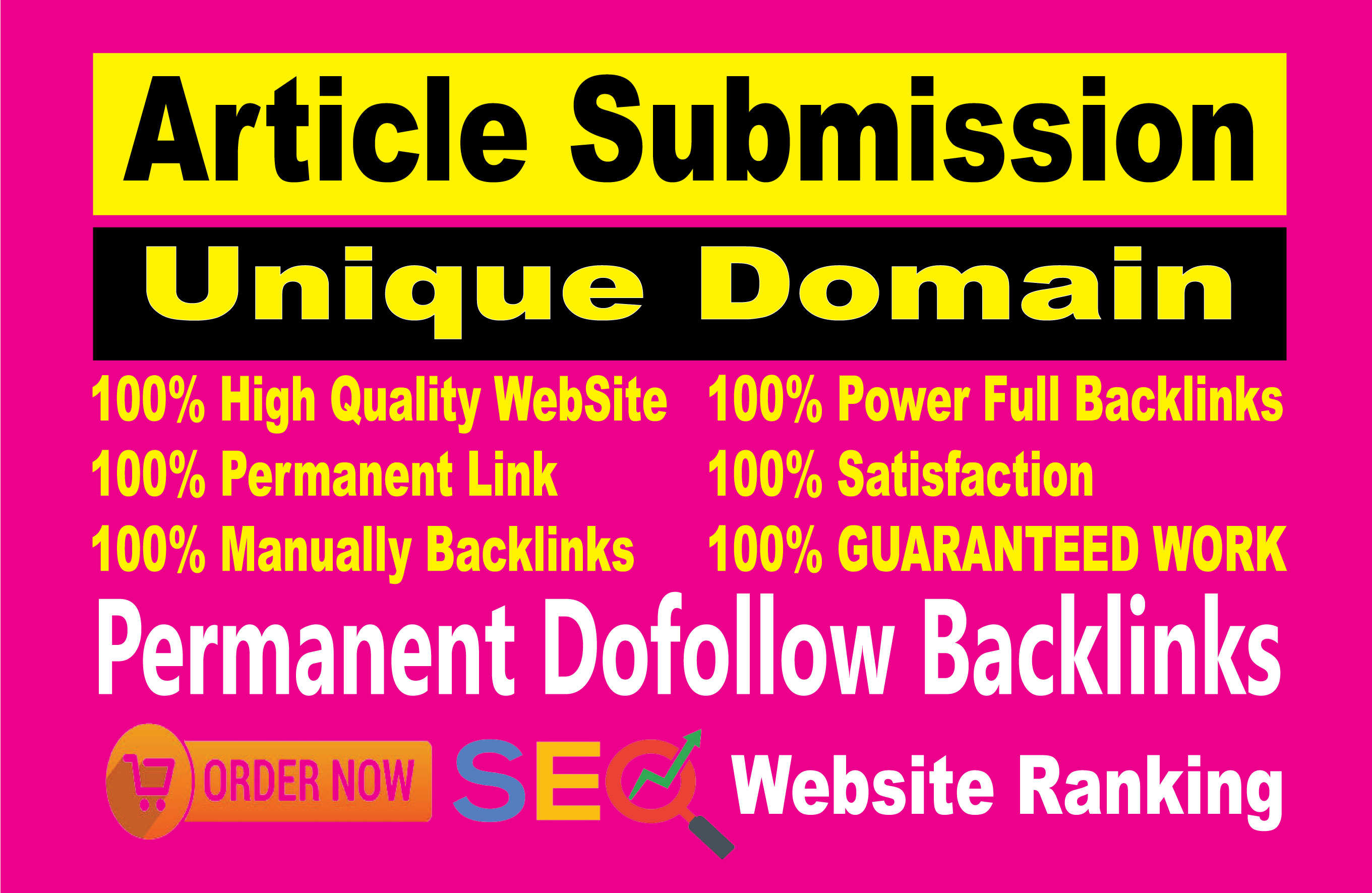 I will manually create 30 unique article submissions ...