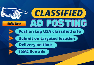 I will Post 50 ads manually on top clasified ad posti...