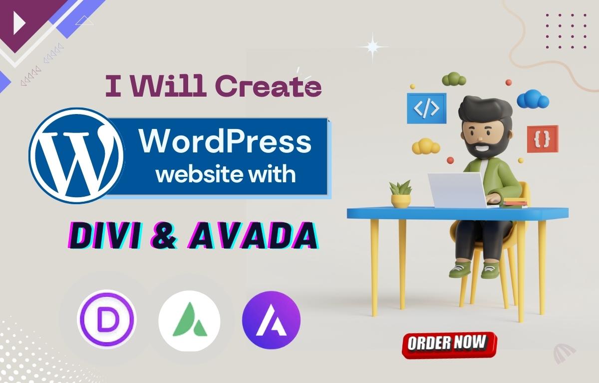 I will create a responsive divi wordpress website usi...