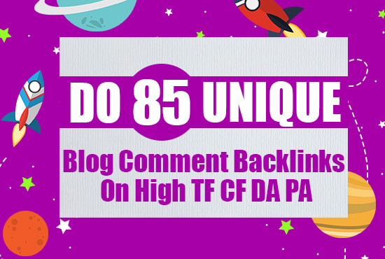 I will create 85 unique domain blog comment backlinks...