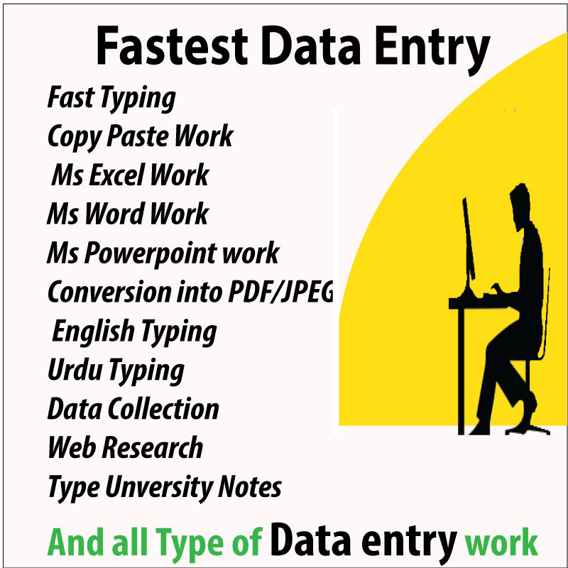 I will do fast data entry, copy paste, web research...