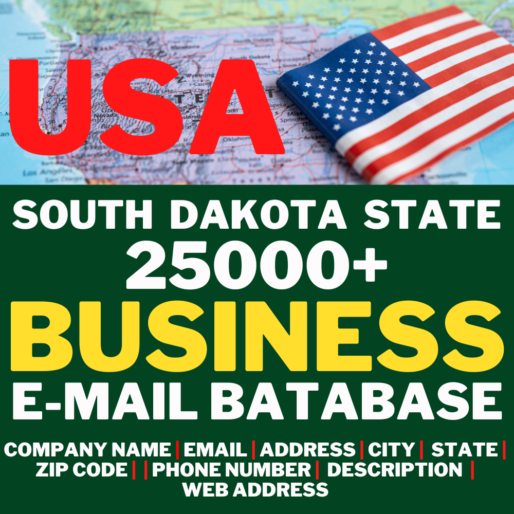 USA, South Dakota State Business Email Database, 25...
