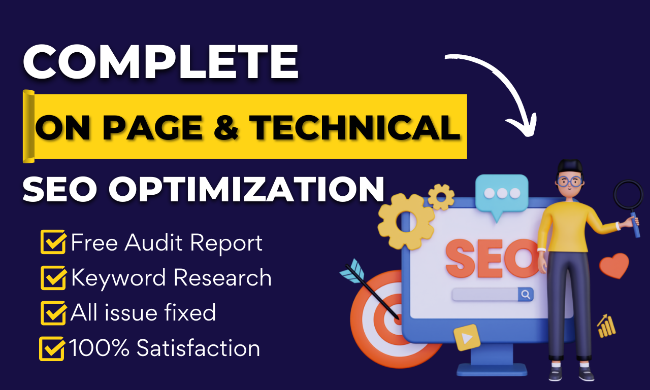 I will do complete On page and technical SEO of your ...