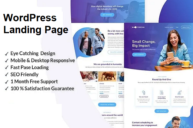 You will get a landing page or one-page website in Wo...