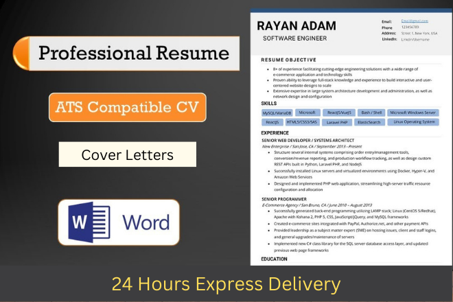 Provide Resume writing, CV and Cover Letter writing ...