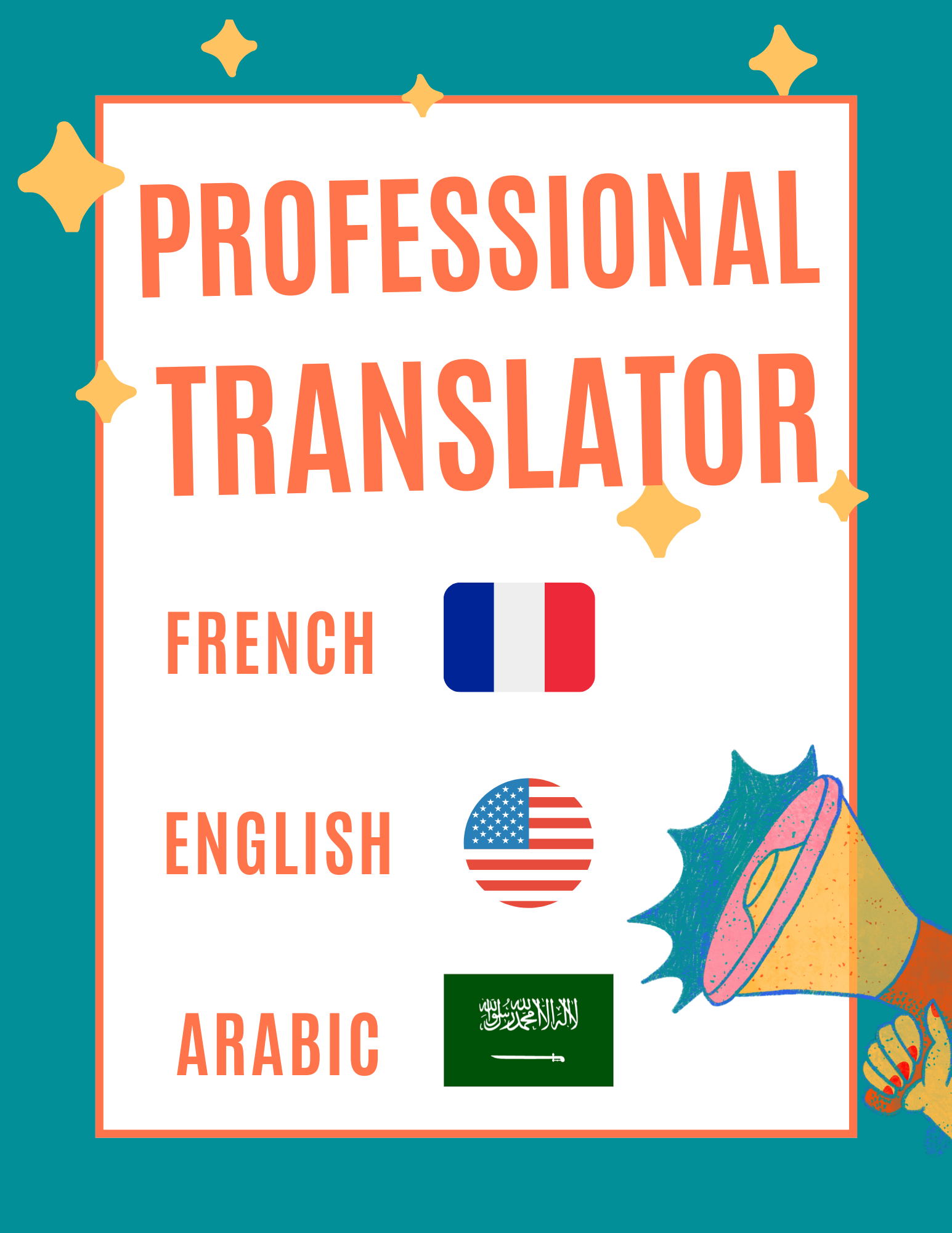 I am a professional experienced translator in French ...