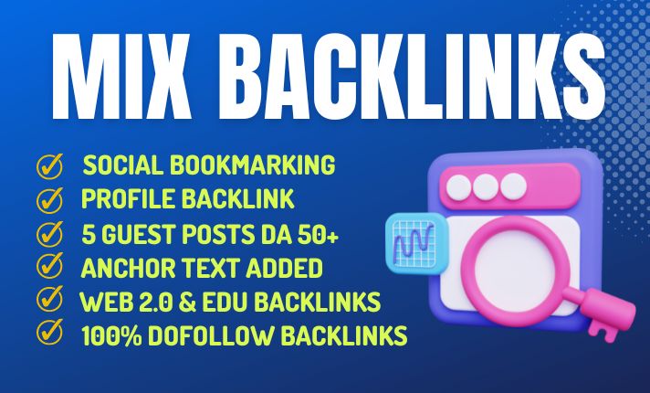 I will provide 130 mix backlinks fully white hat meth...