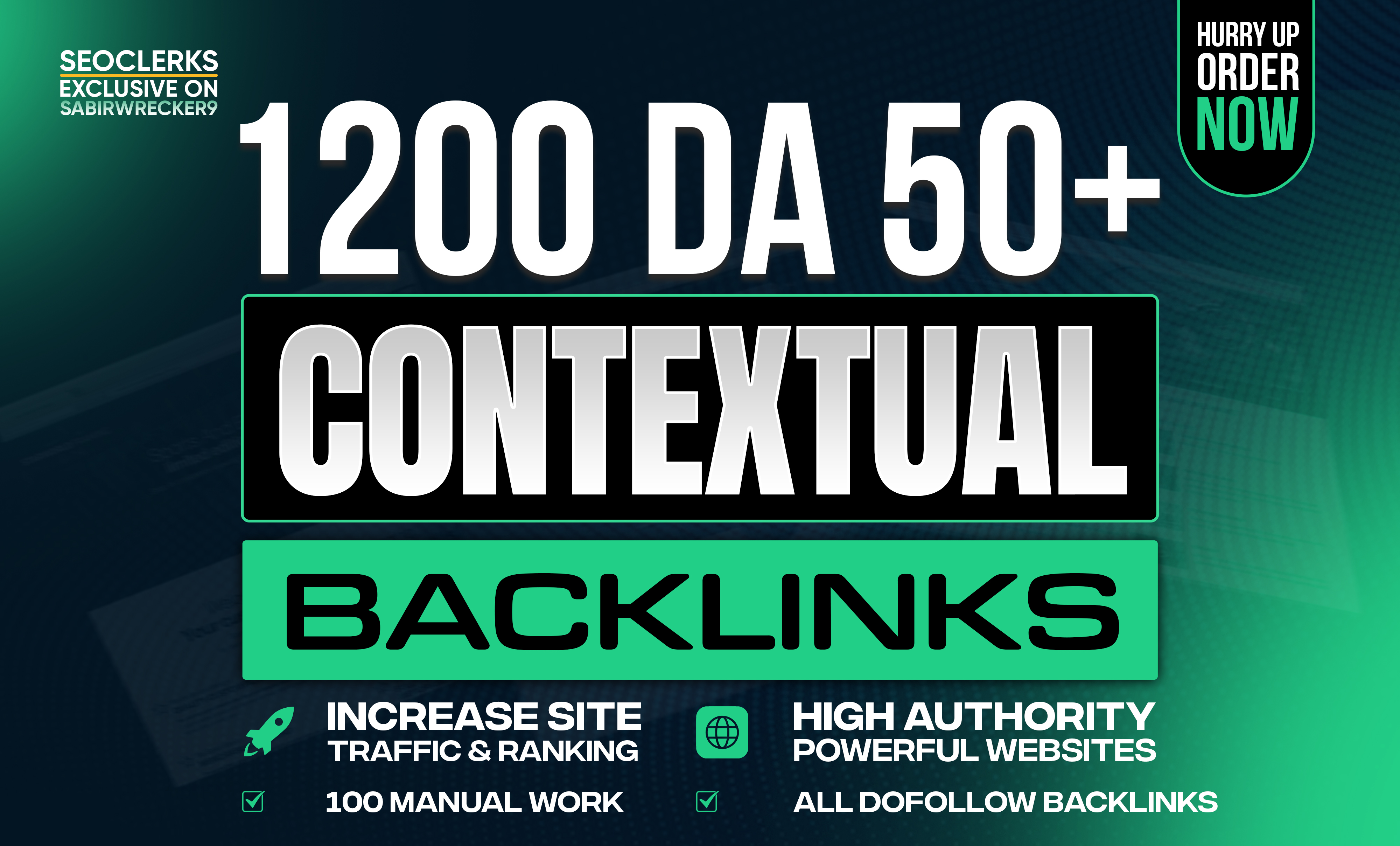 Get 1200 Premium DA 50+ Manual Contextual DoFollow Ba...