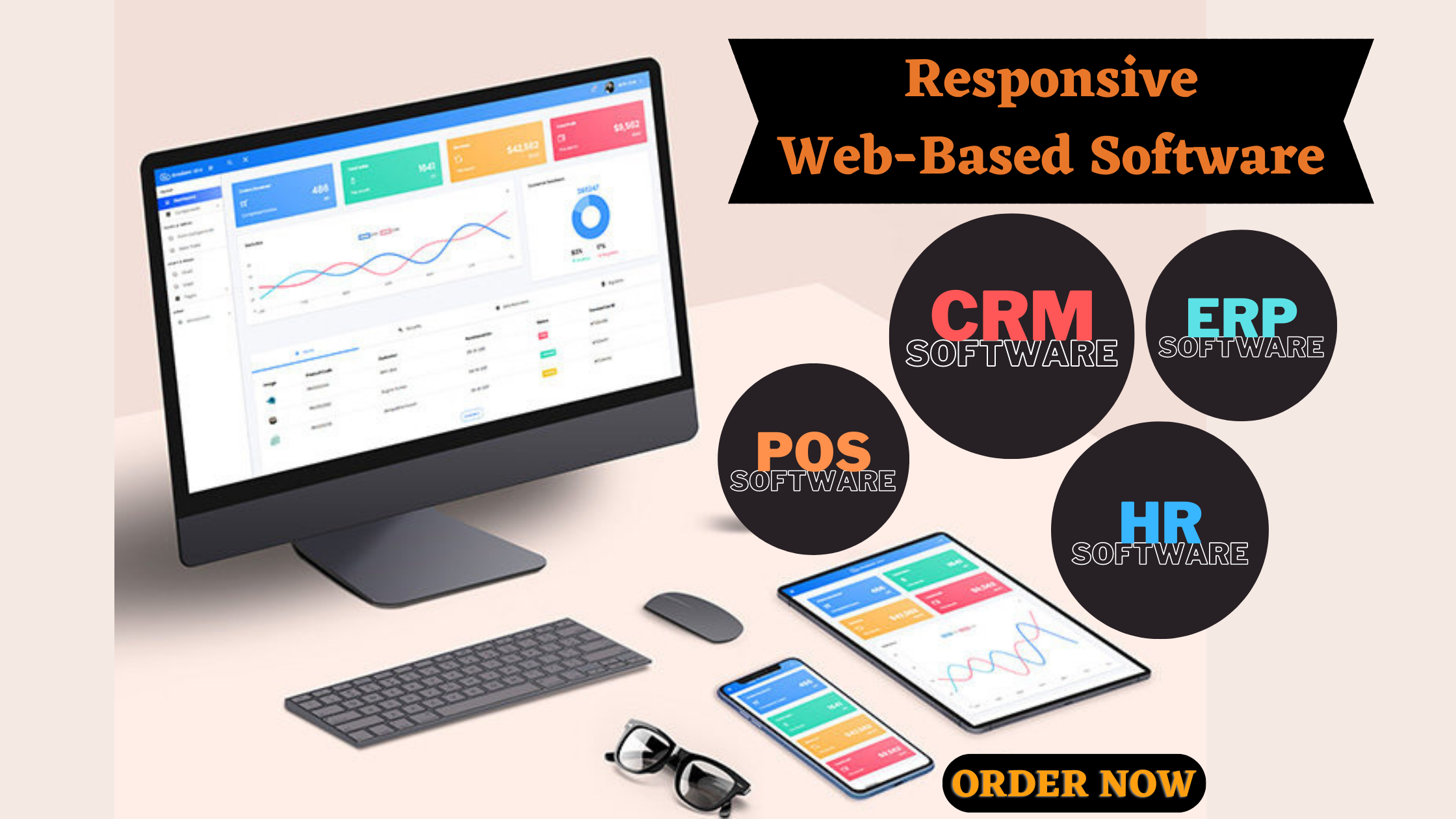 I will develop custom hrm, erp, pos, CRM software ...