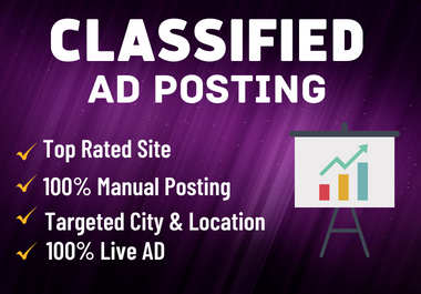 I will post your advertisements on 70 best ad posting...