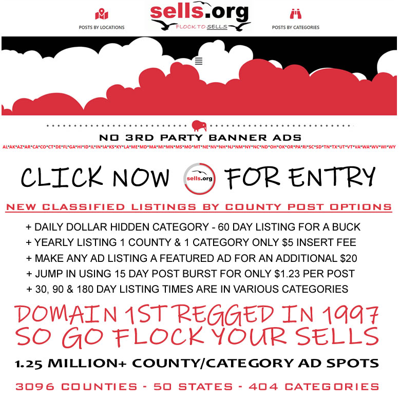 1 YR Regular Ad on Sells. org Posting for Your Biz