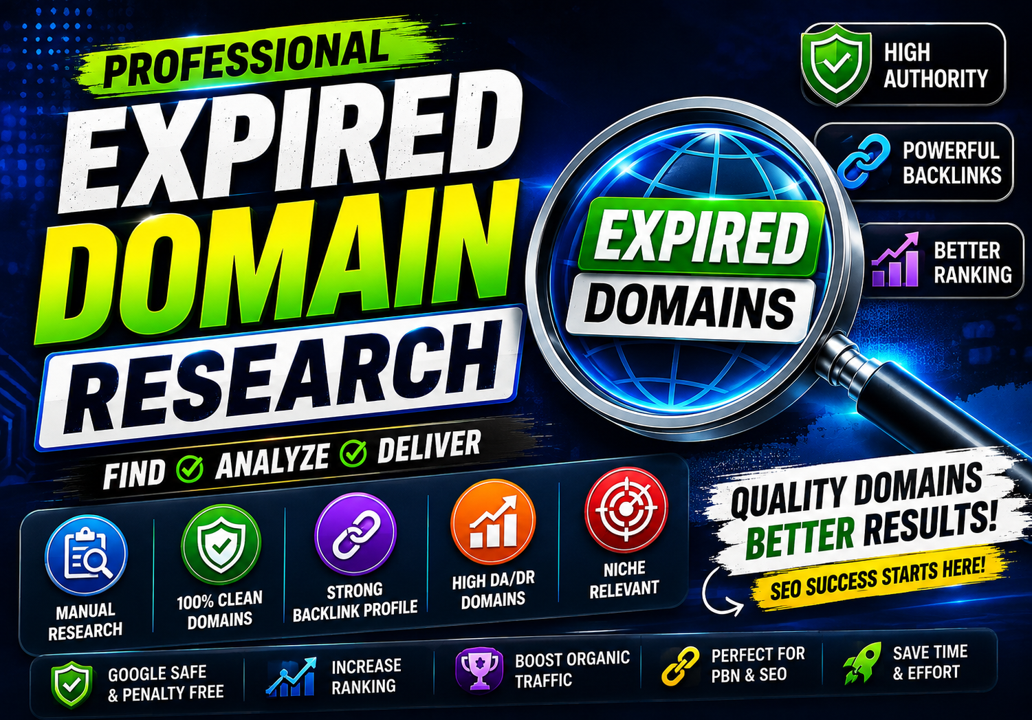 I will research high authority expired domains with p...