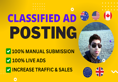 I will post 10 classified ads submission manually on ...