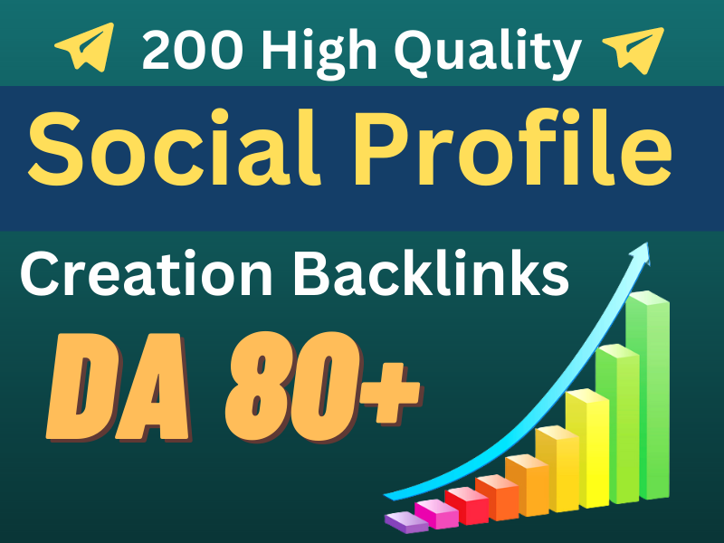I will do 200 HQ social profile creation SEO backlink...