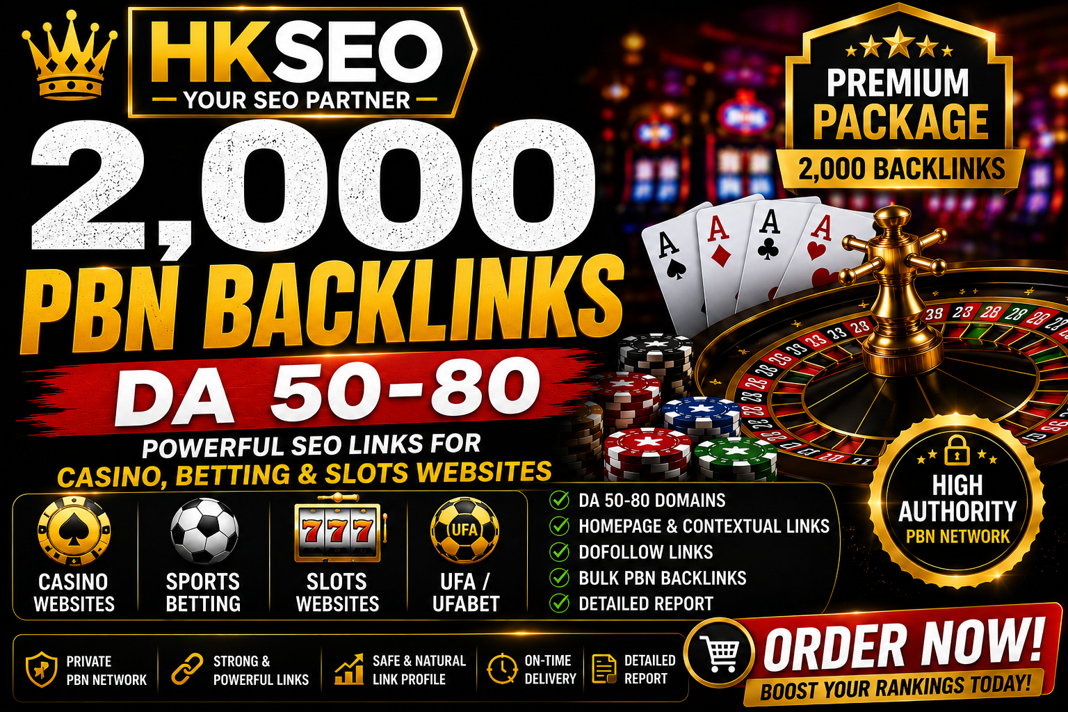 2,000 Powerful DA 50-80 PBN Backlinks Casino, Bettin...