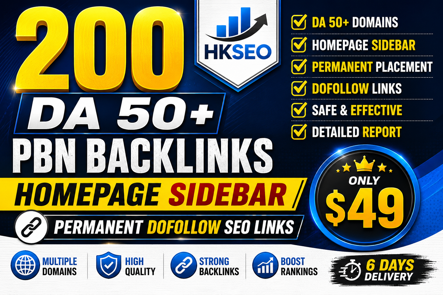 200 DA 50+ Homepage Sidebar PBN Backlinks Permanent D...