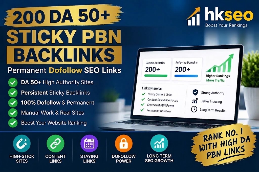 200 Sticky PBN Backlinks High DA/DR Permanent Dofollo...