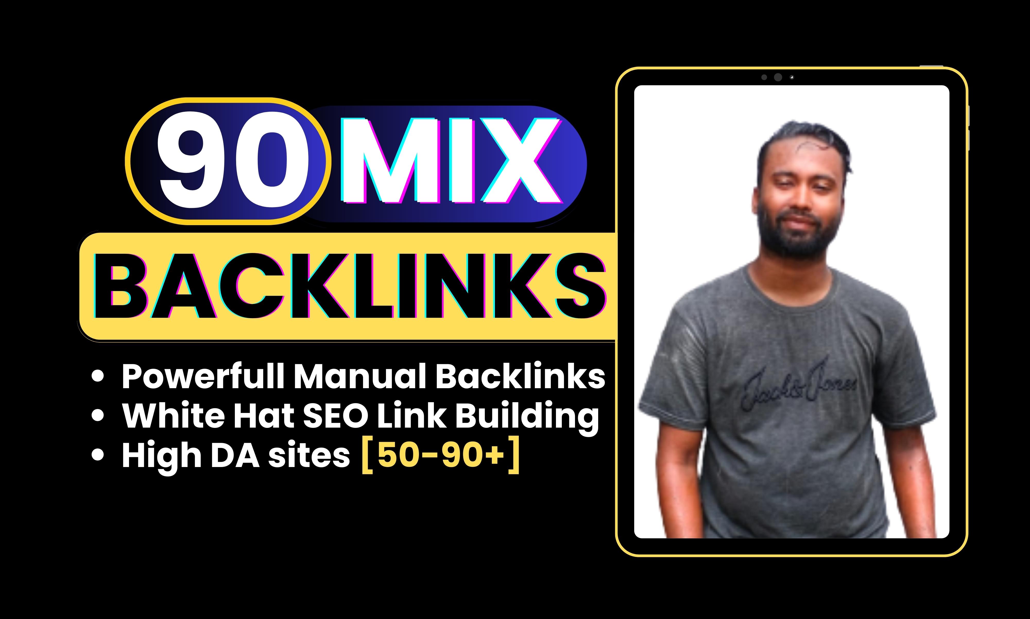 I will provide 90 high authority mixed backlinks for ...