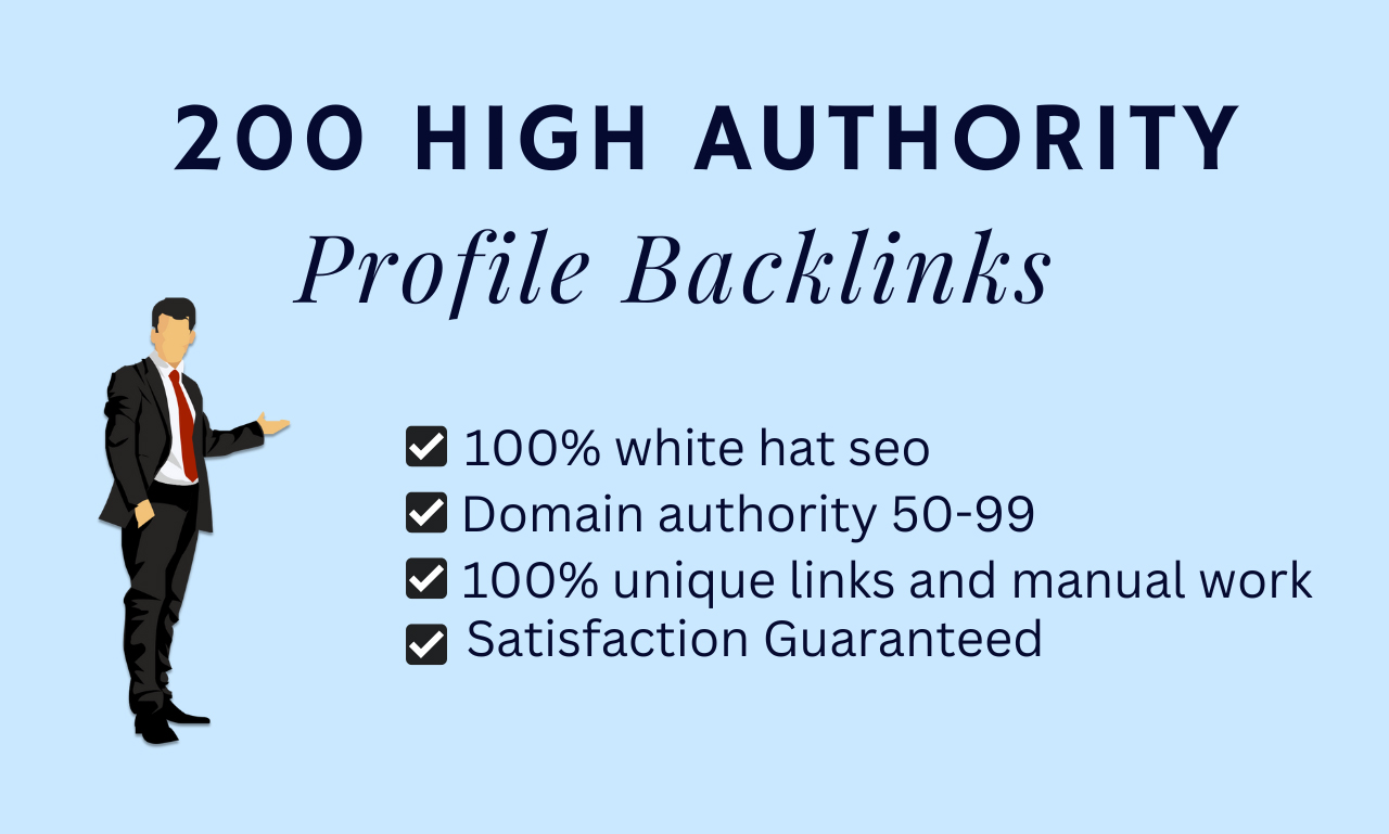 I will create High authority 200 profile backlinks ma...