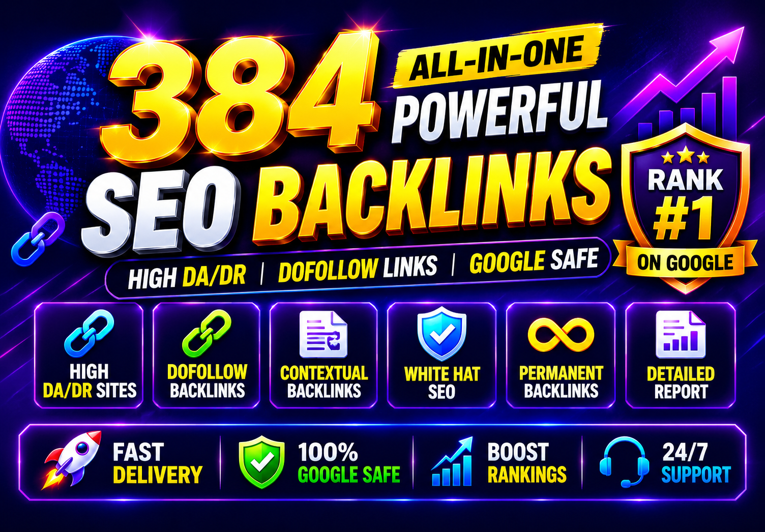 384 Premium Dofollow SEO Backlinks Package