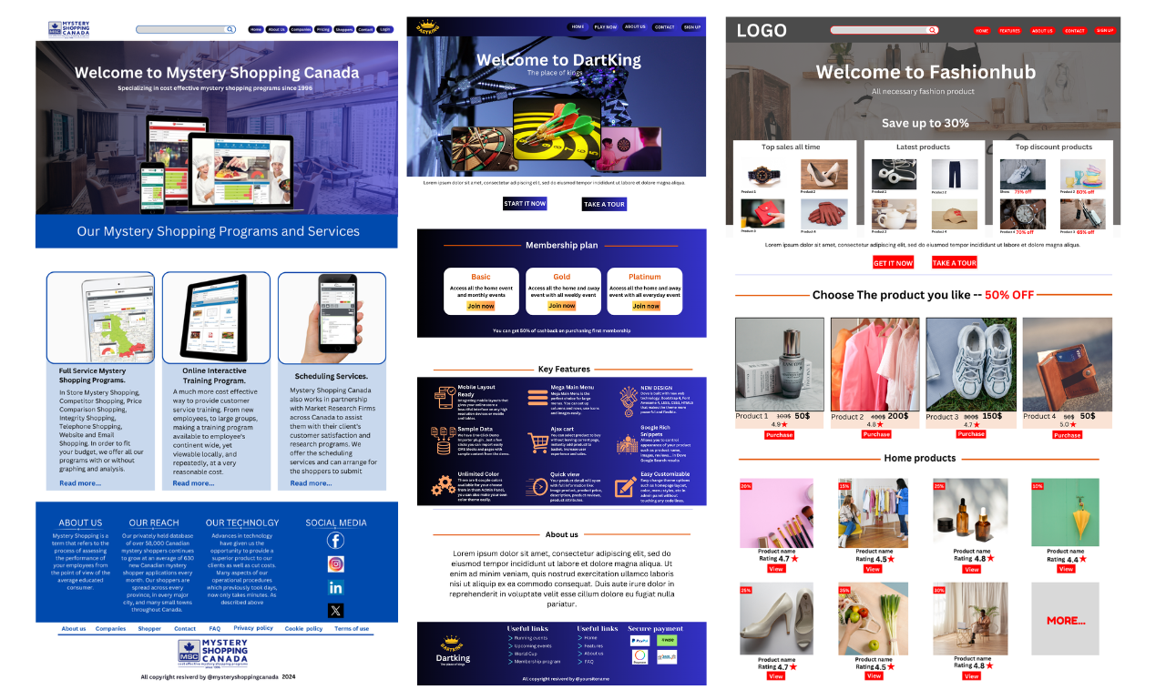 I will design a stunning e commerce or business websi...