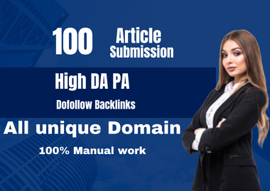 I will do 100 articles submission contextual backlink...