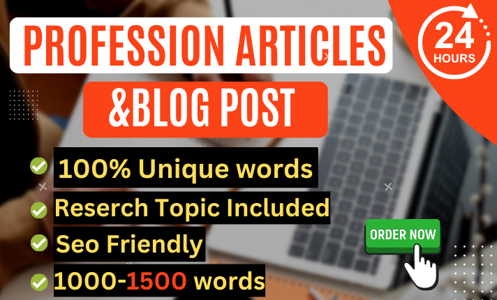 I Will write 6 SEOFriendly+ 1000-1500 word articles a...