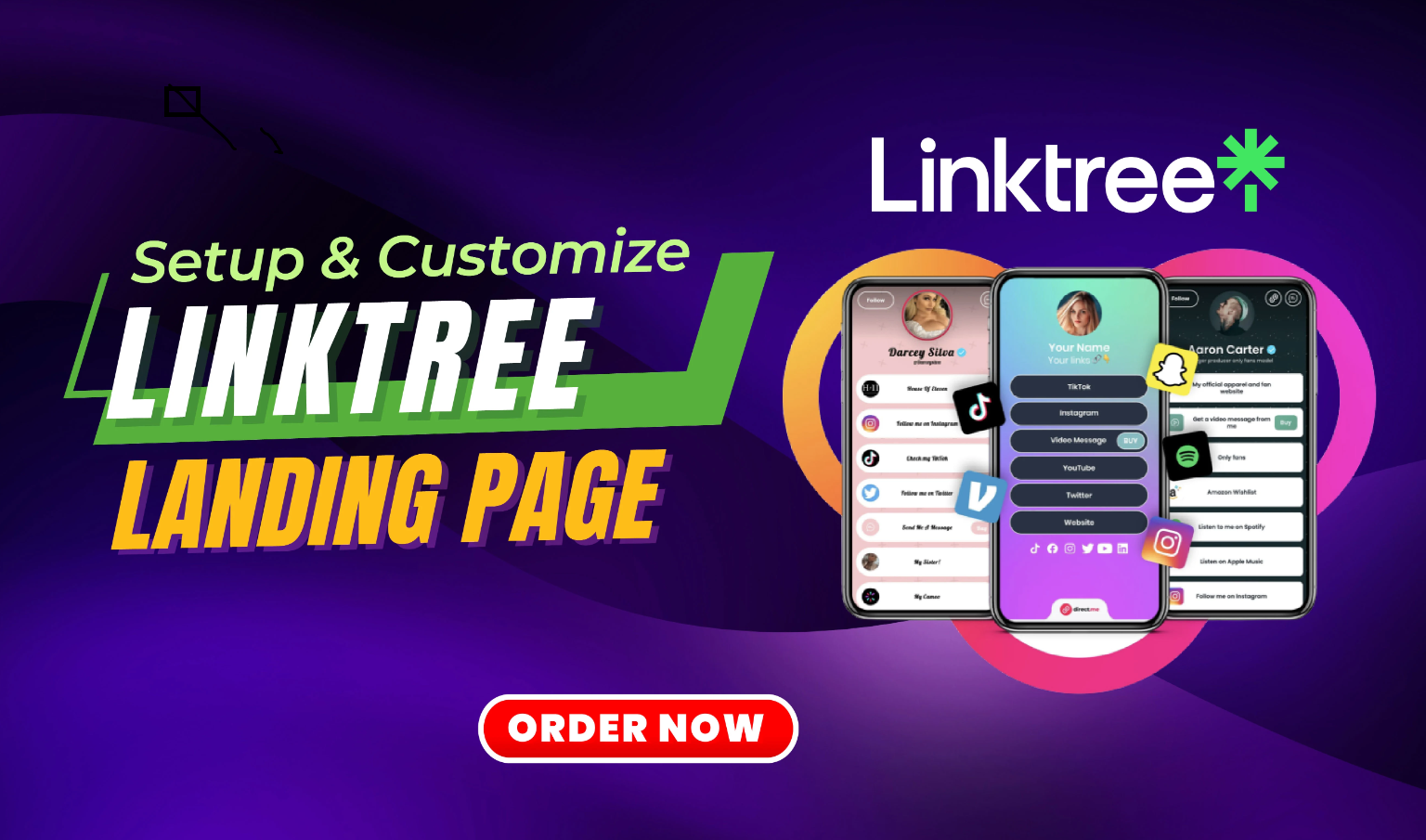 I will setup and customize linktree bio link landing ...