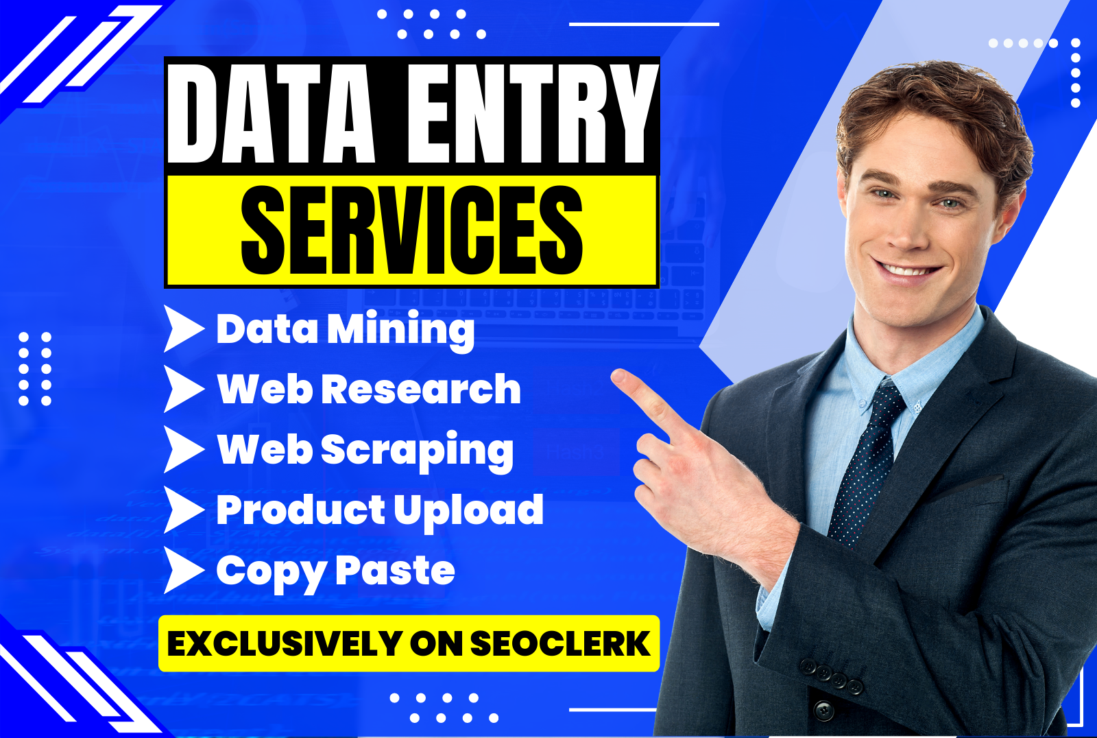 I will do data entry, data mining, web research, w...