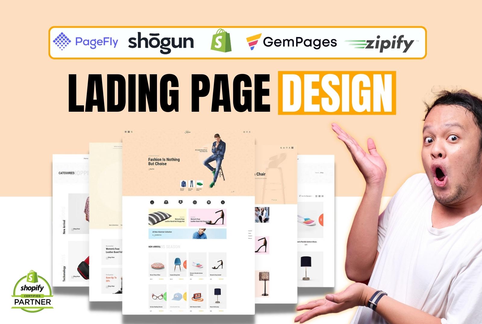 I will design shopify store landing page or product p...