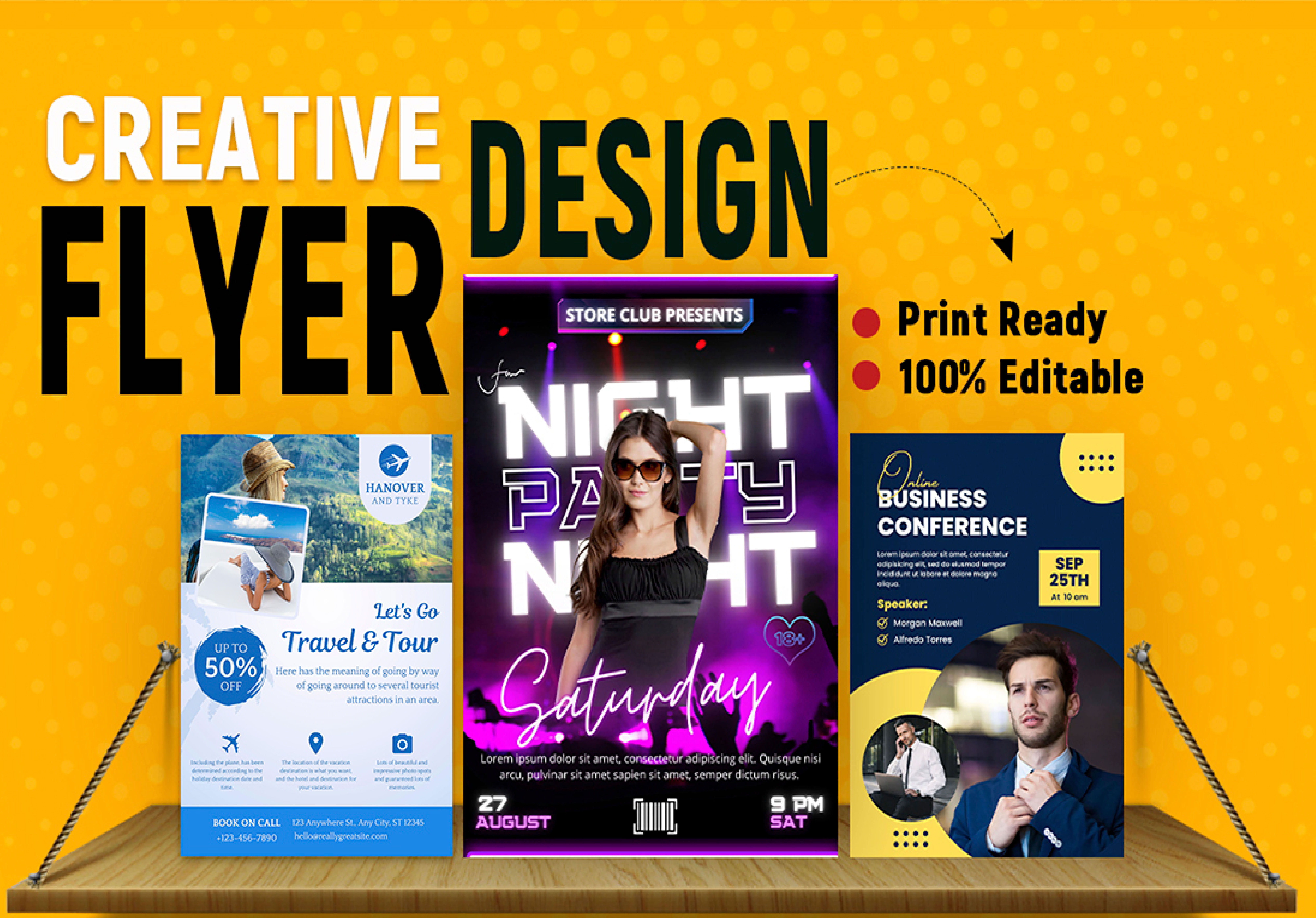 I will do creative flyer design and business, church...