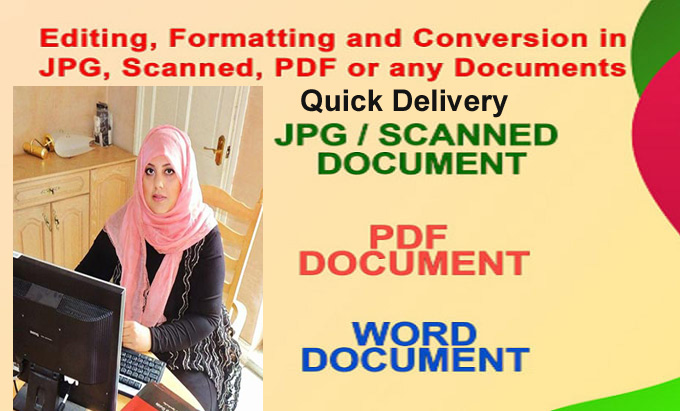 I will convert PDF to WORD, Excel, JPEG and PNG 20 pa...