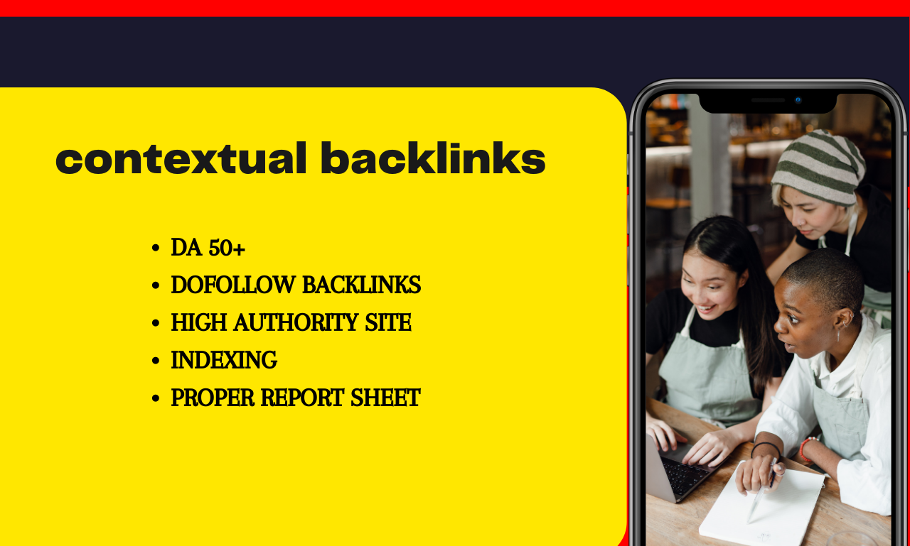I will contextual backlinks, high authority backlink...