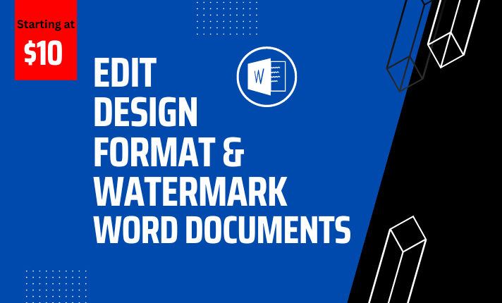 I will design, format, edit, and watermark your wo...